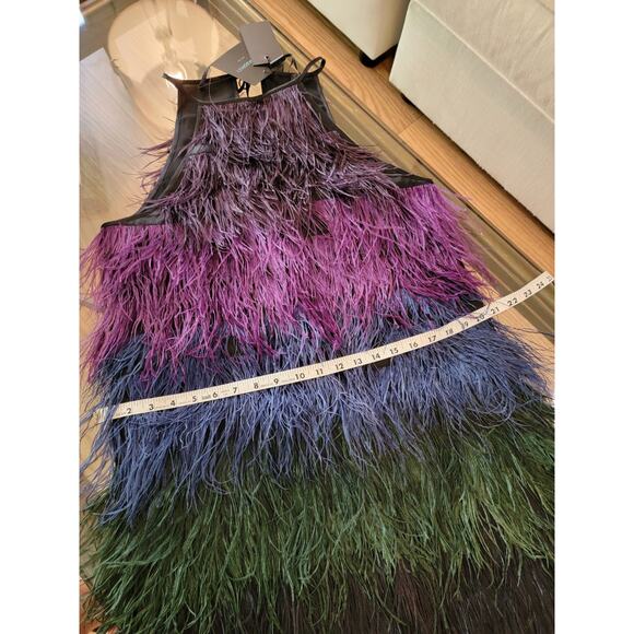 Cynthia Rowley Ivy Ombre Ostrich Feather Dress Sz M RETAIL $795 NWT - Picture 8 of 10